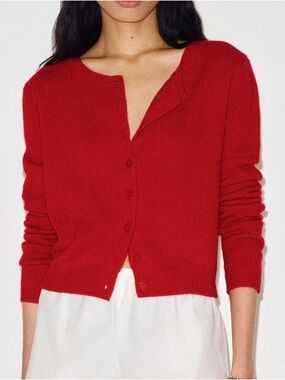 Reformation Red Clara Cashmere Cardigan